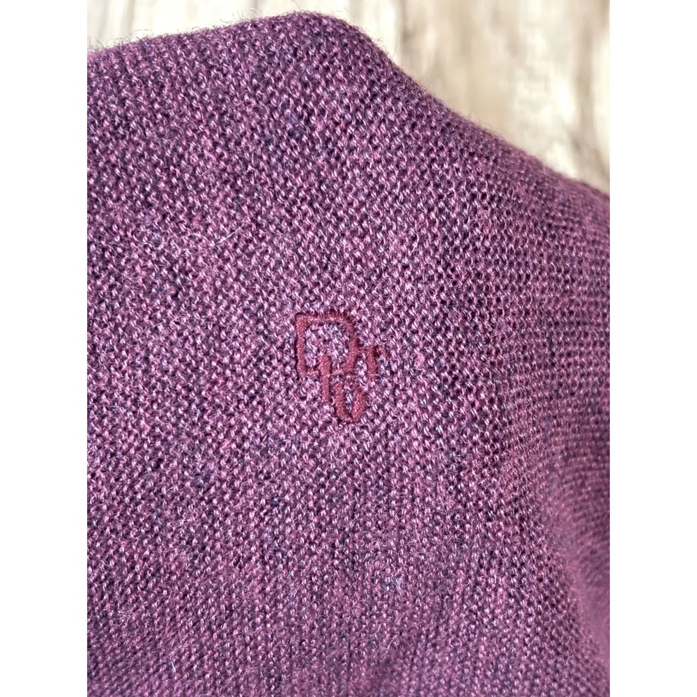 Vintage Christian Dior Cardigan Burgundy Wool Blend Size L Mens - Picture 9 of 10